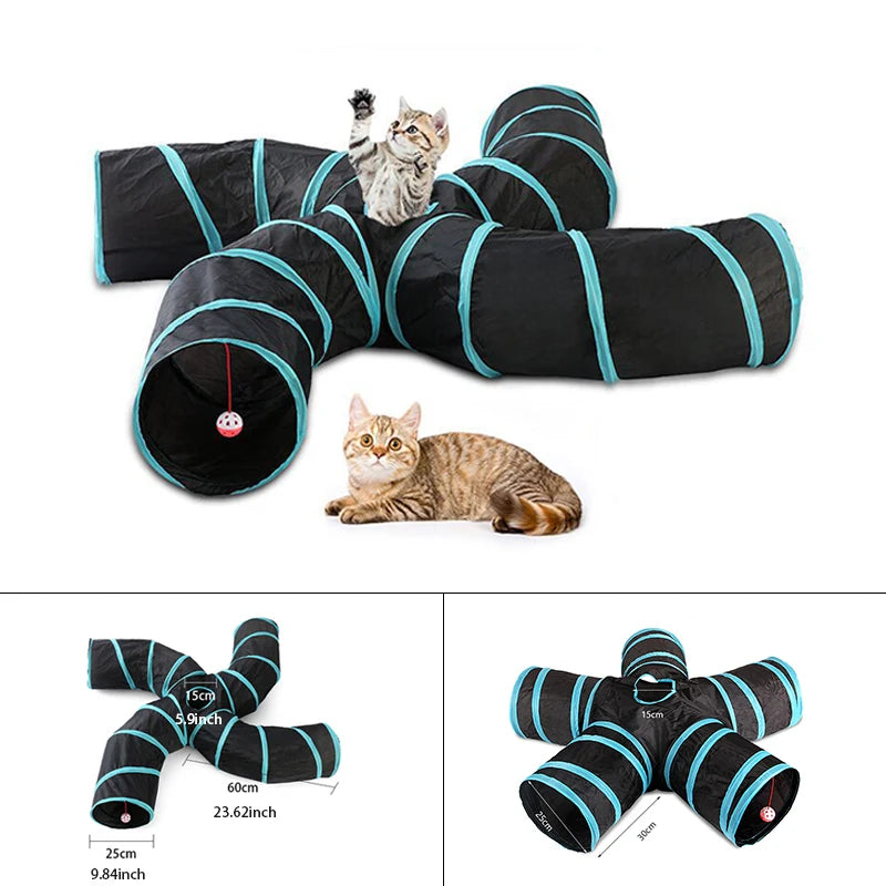 S Shape Pet Cat Tunnel Tube Funny Toys for cats Foldable Cat Toys Interactive Rabbit Play Games Kitty Tunnel Chat Pet Product