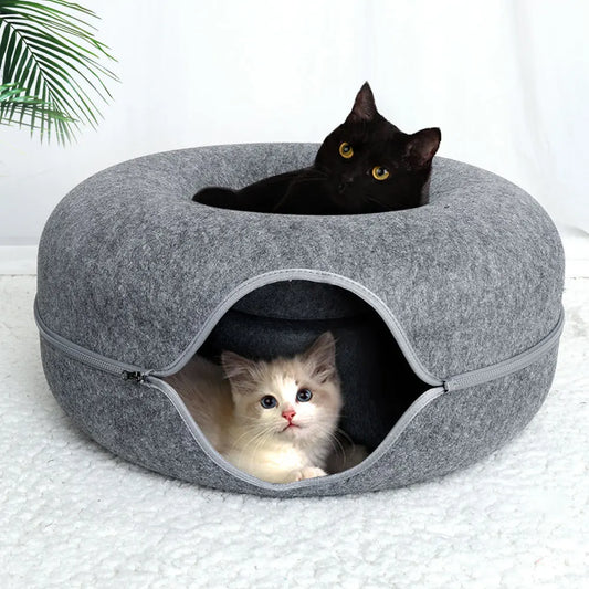 Pet Cat Tunnel Bed Indoor Cats House Cave Dual Use Interactive Toys Funny Round Kitten Exercising Products Cat Training Toy