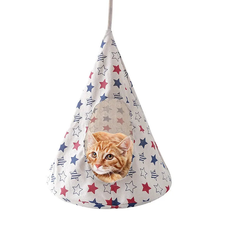 Creative cat hammock Breathable cat hanging basket kitten soft swing beds Pet cat Linen tent Pet products