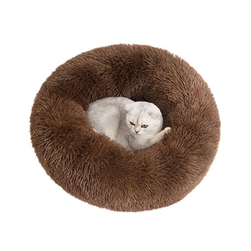 50cm Dog Cat Plush Round Nest Pet Winter Mat Pet Product Accessories Bed Multicolor Multi Size Cat Litter Dog Litter