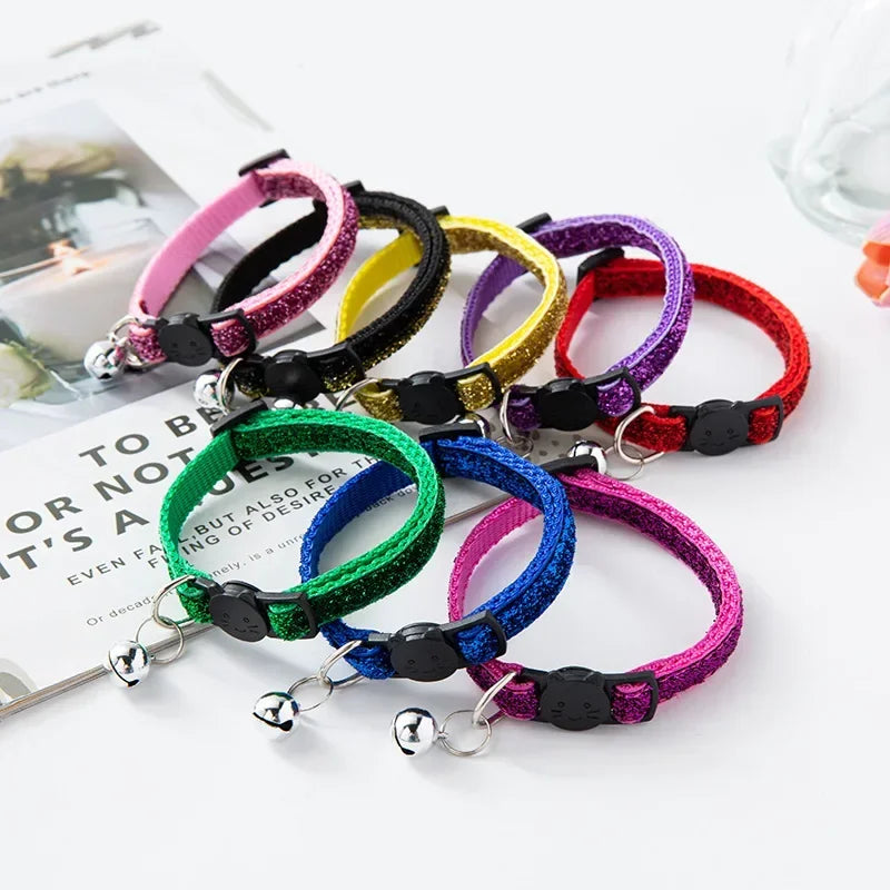 2022 Cat Collar Colors Reflective Breakaway Neck Ring Necklace Bell Pet Products Safety Elastic Adjustable With Soft Material