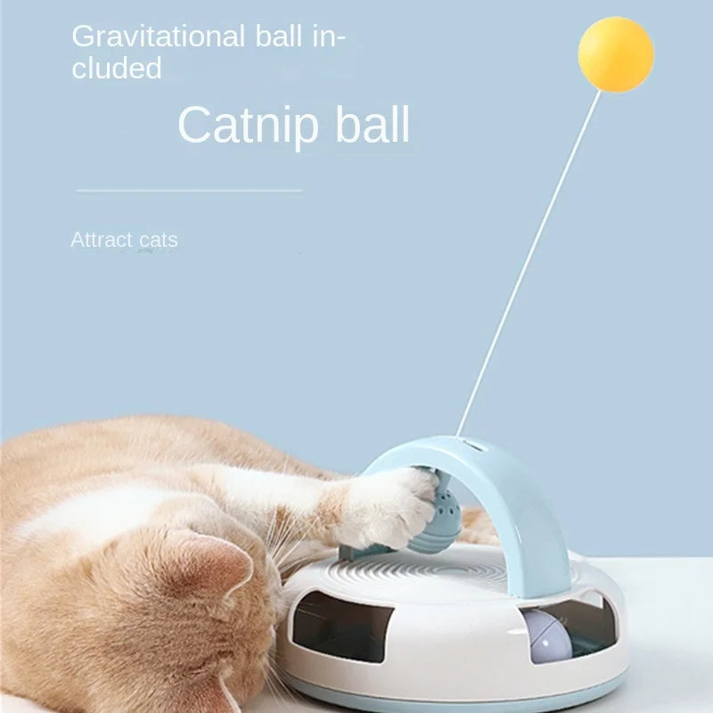 Gravity Table Tennis Cat Toy with Catnip Ball for Self-stimulation Cat Turntable Pet Supplies Cat Toy Toys Cats Items Products