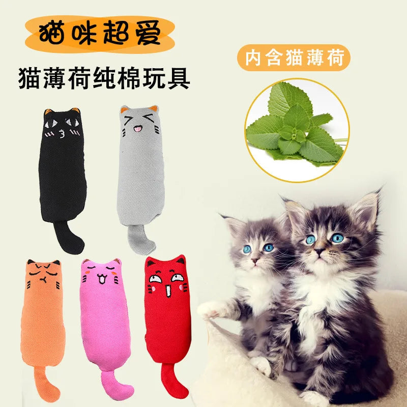 Pet Cats Cute Toys Catnip Products Kitten Teeth Grinding Plush Thumb Pillow Play Game Mini Accessories Cotton Soft Chew Bite Toy