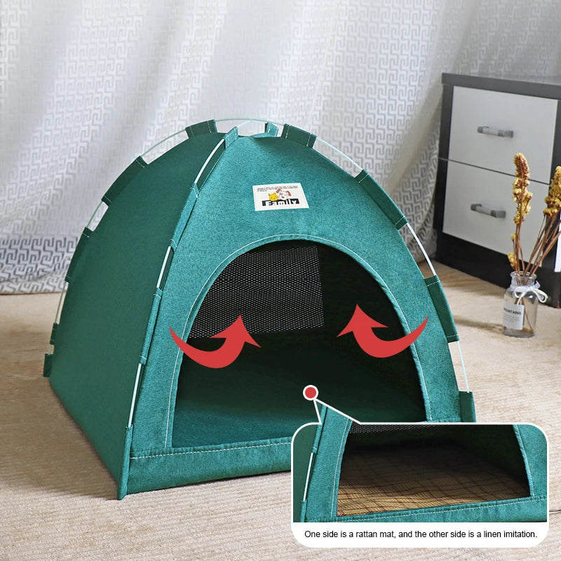 Pet Tent Bed Warm Cushions Cat Sleep House Supplies Kitten Puppy Tent Cave Small Dog Foldable Kennel Products Pet  Accessories