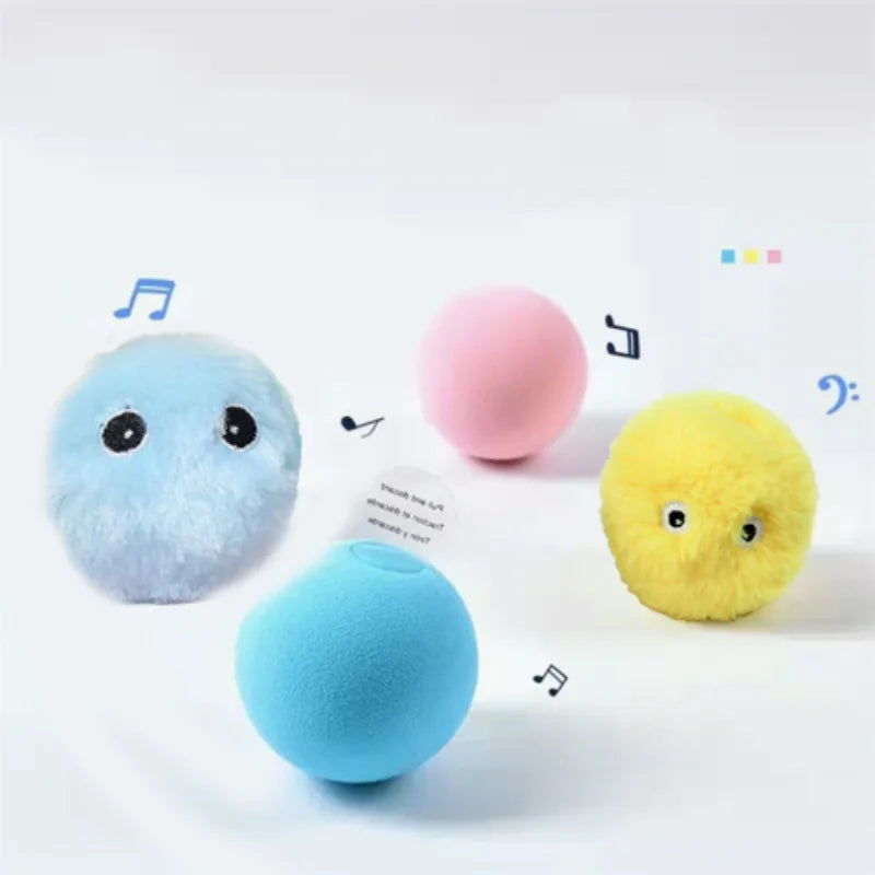 Kitten Touch Sounding Pet Product Squeak Toy Ball Cat Supplie Smart Cat Toys Interactive Ball Plush Electric Catnip Training Toy